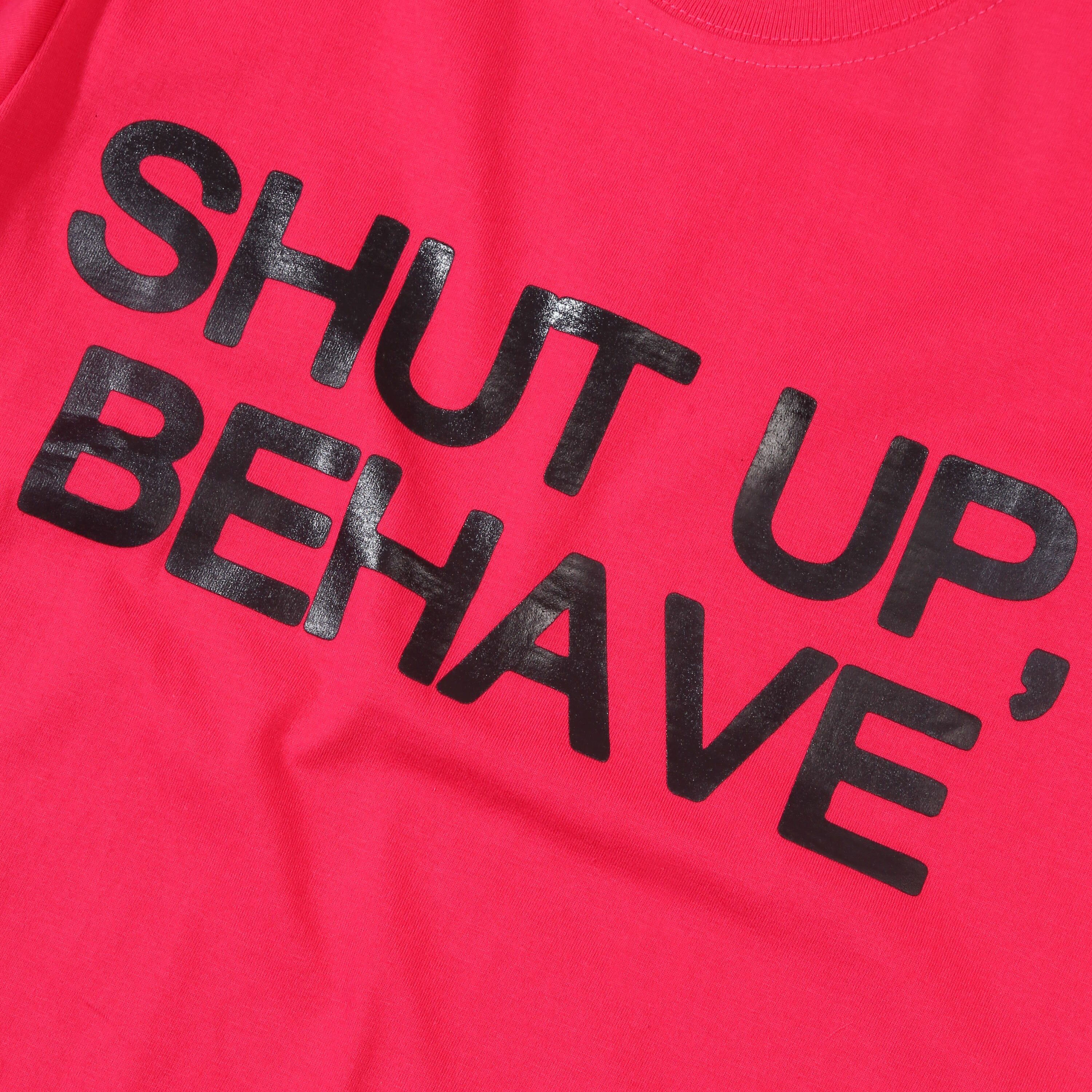 Reality Club - Shut Up, Behave - Baby Tee - Pink