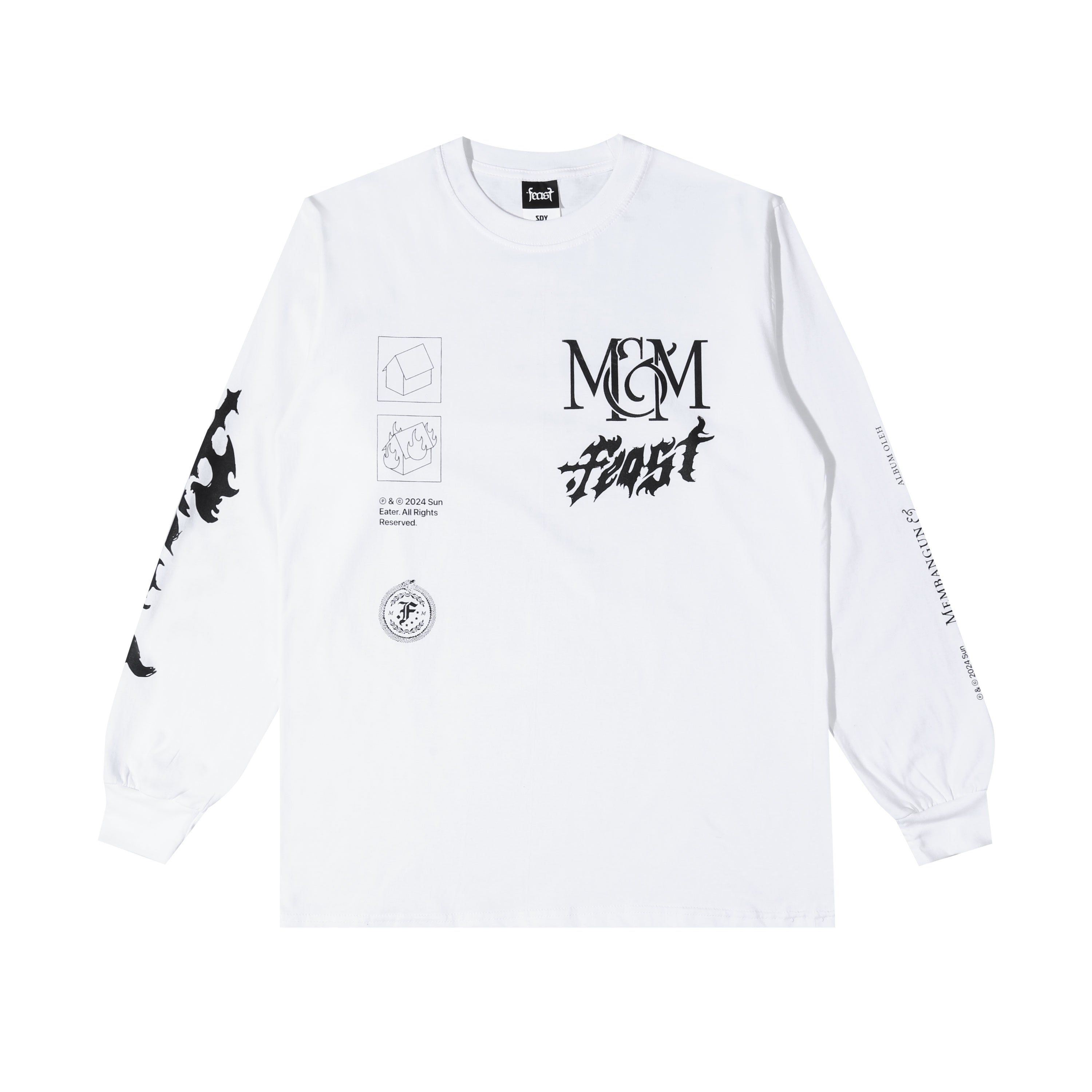 .Feast - Membangun Longsleeve - T-shirt - White