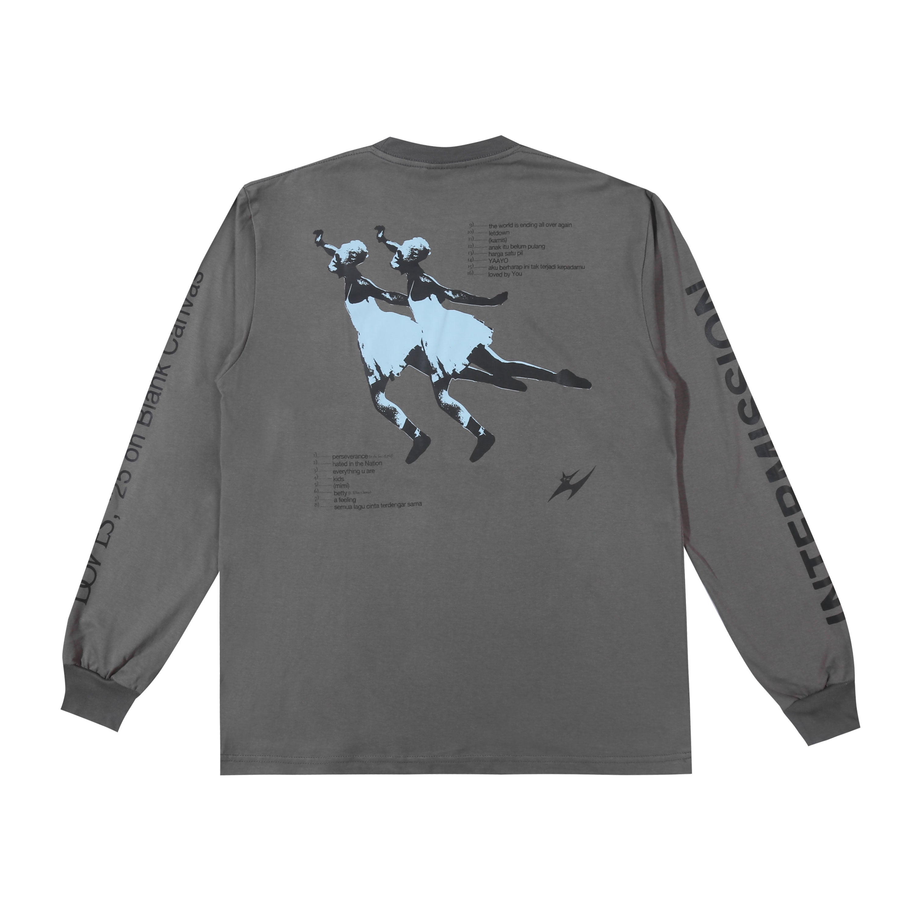 Hindia - Doves Tracklist Longsleeve - T-shirt - Grey