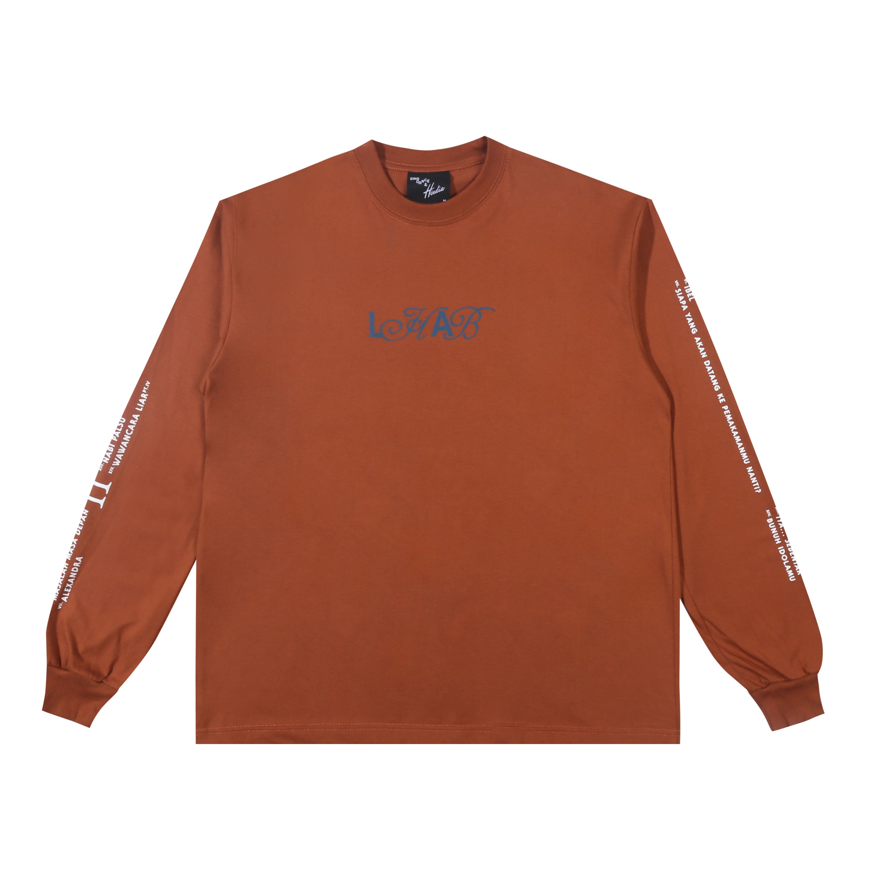 Hindia - LHAB Tracklist Longsleeve - T-shirt - Brown – Sing, Dance