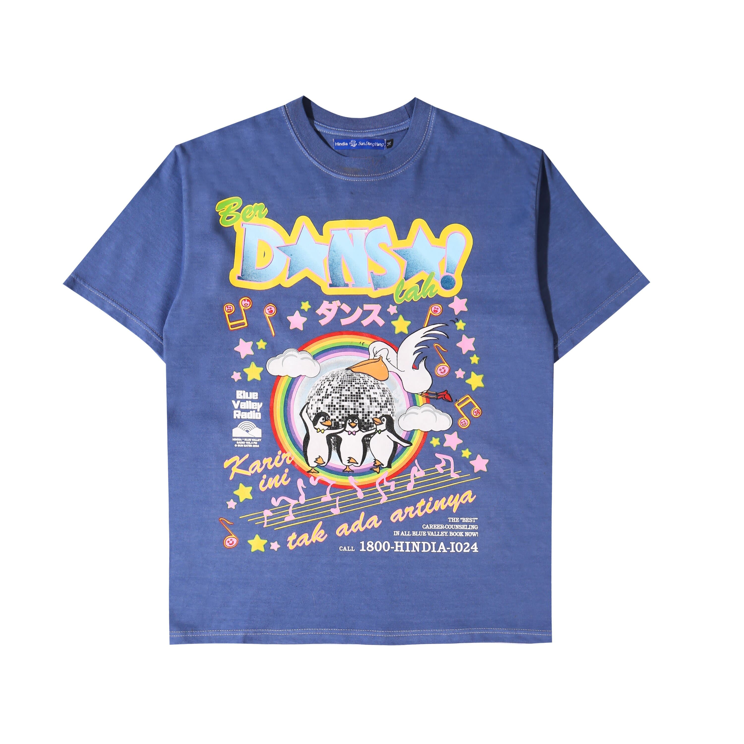 Hindia - Berdansalah Pigment Dyed - T-Shirt - Blue