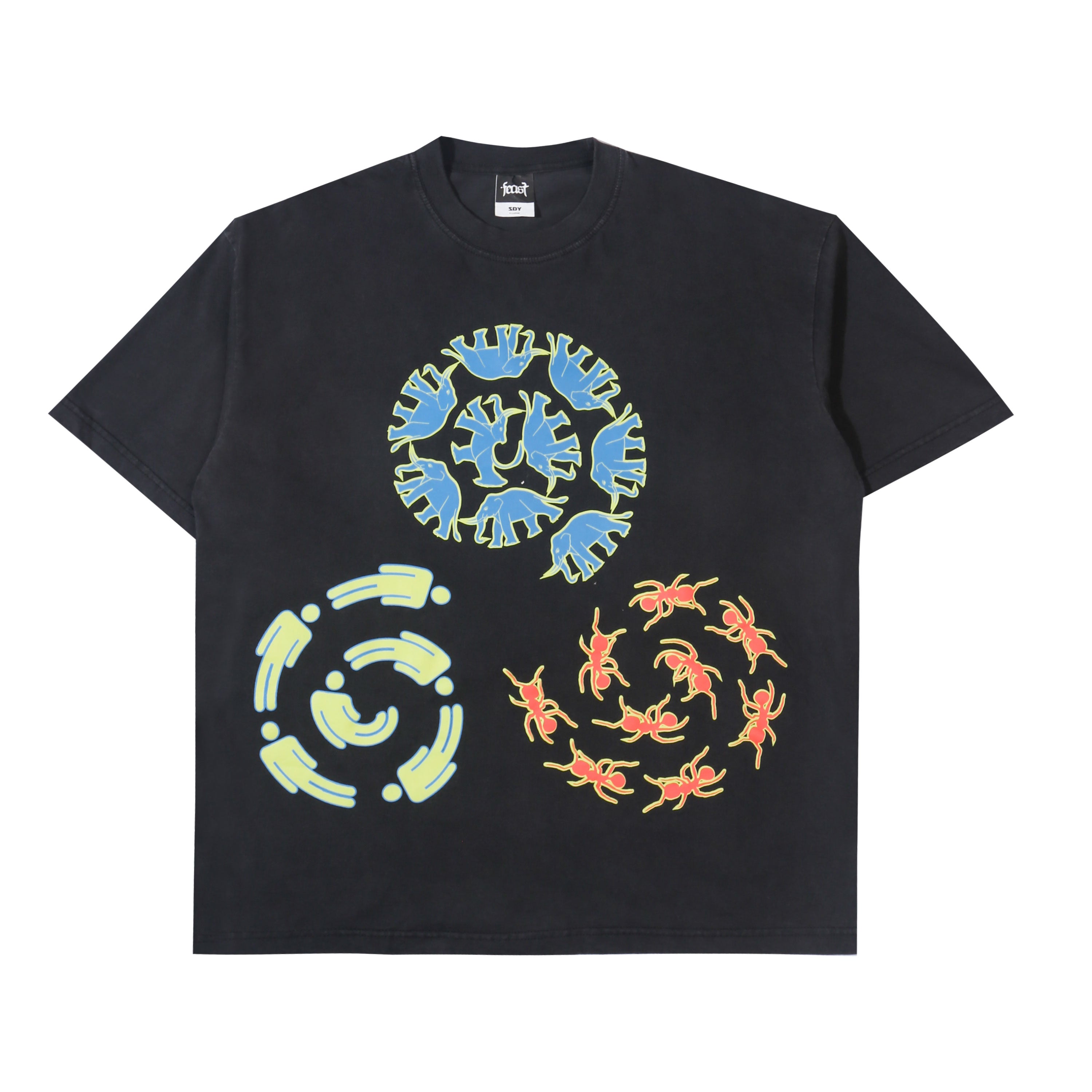 .Feast - Gajah Semut Manusia Washed - T-shirt - Black