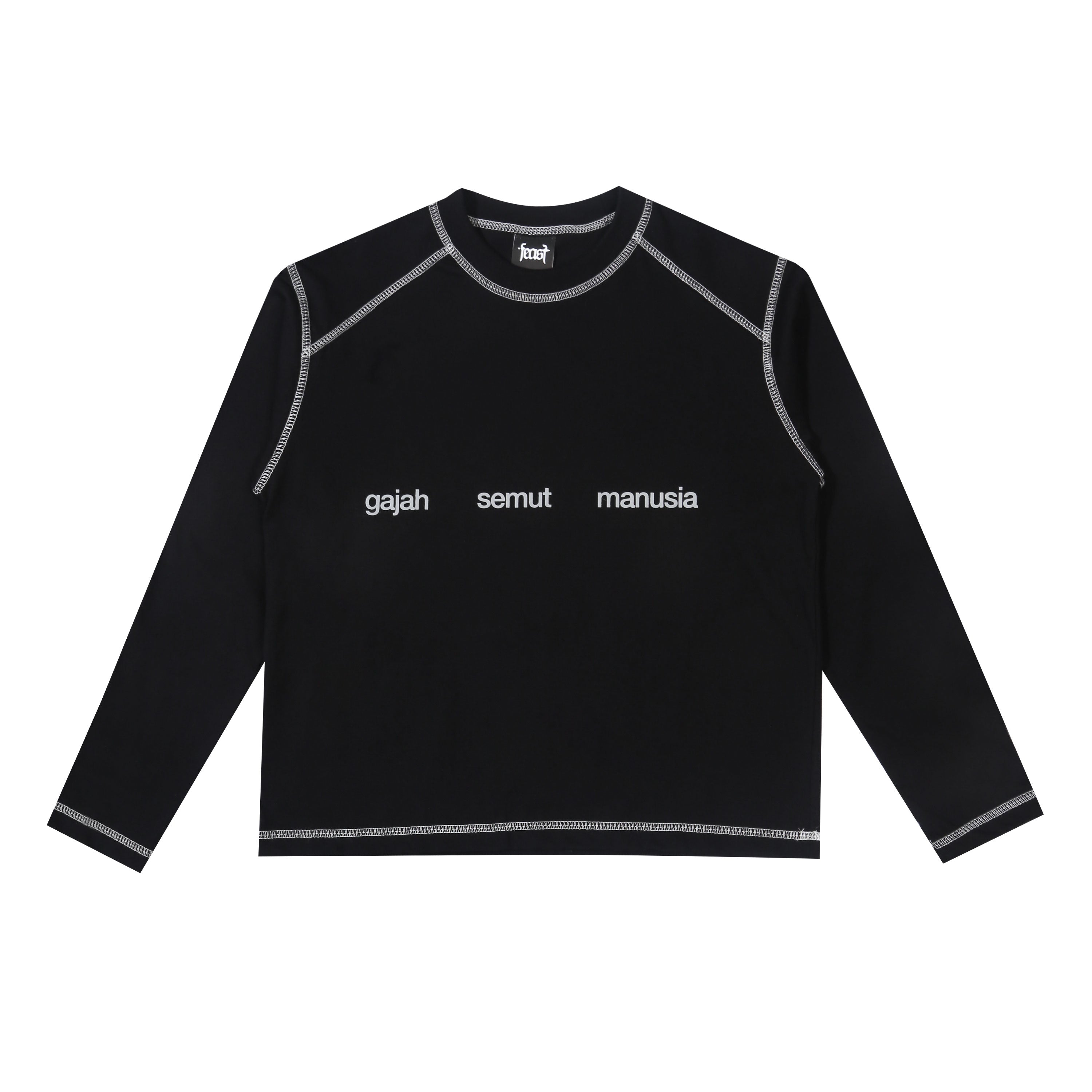 .Feast - Gajah Semut Manusia Longsleeve Crop - T-shirt - Black