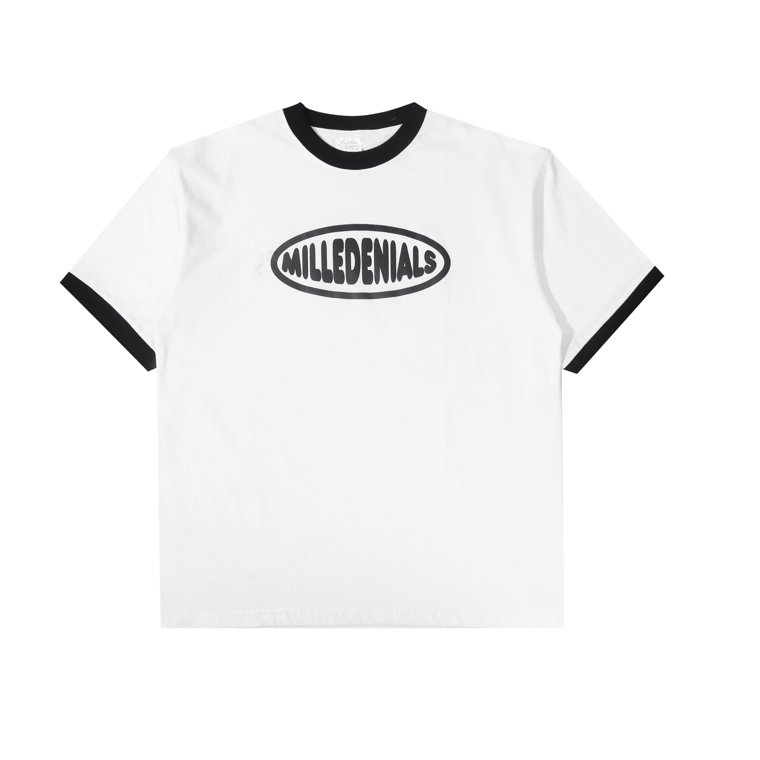 Milledenials - Logotype - Ringer T-shirt - White