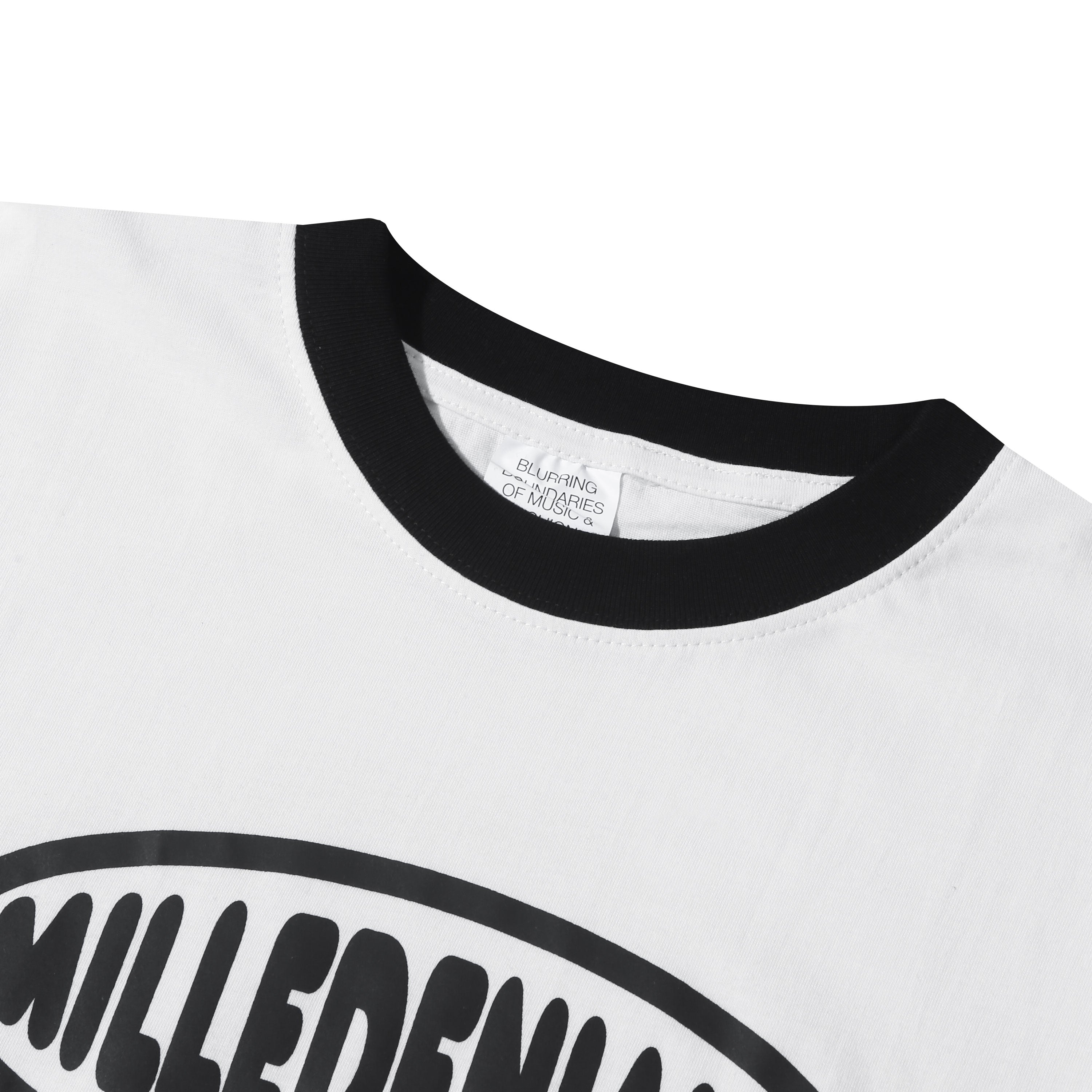 Milledenials - Logotype - Ringer T-shirt - White-3