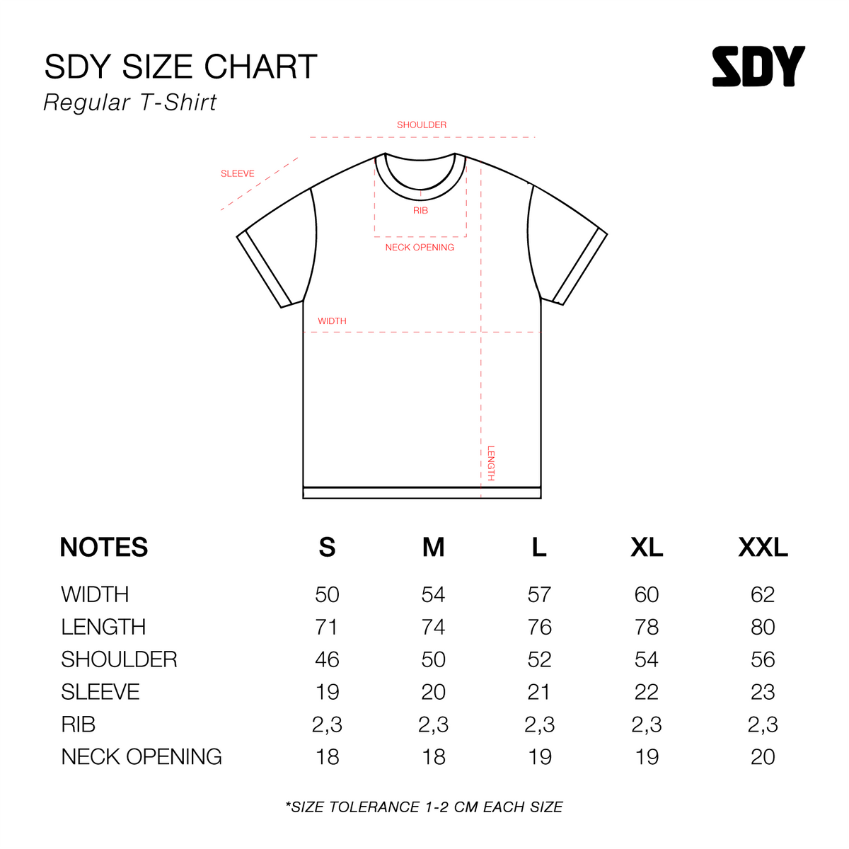 Asbun Tour - General Admission - T-shirt - Black — size chart