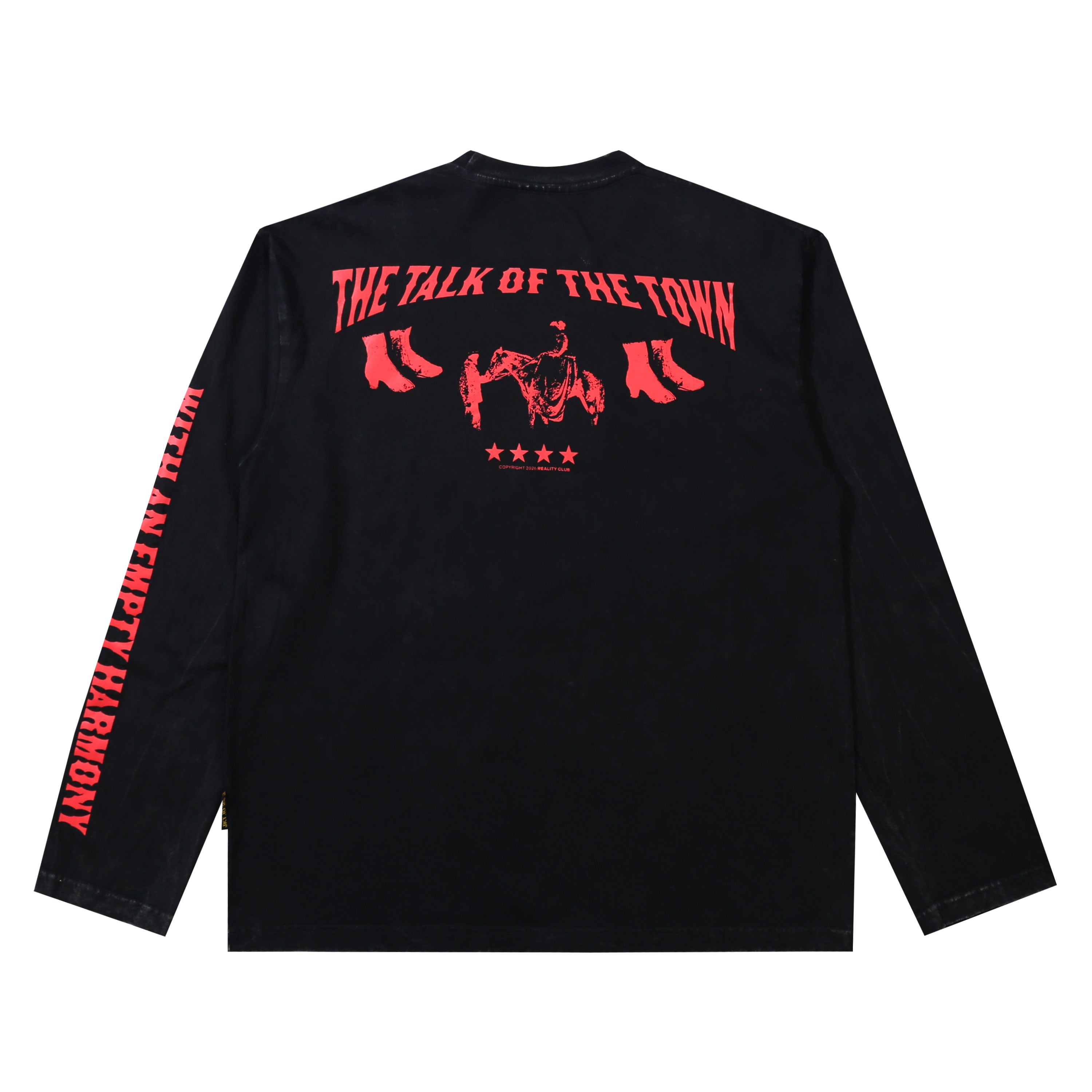 Reality Club - Dancing Washed Longsleeve - T-shirt - Black-2