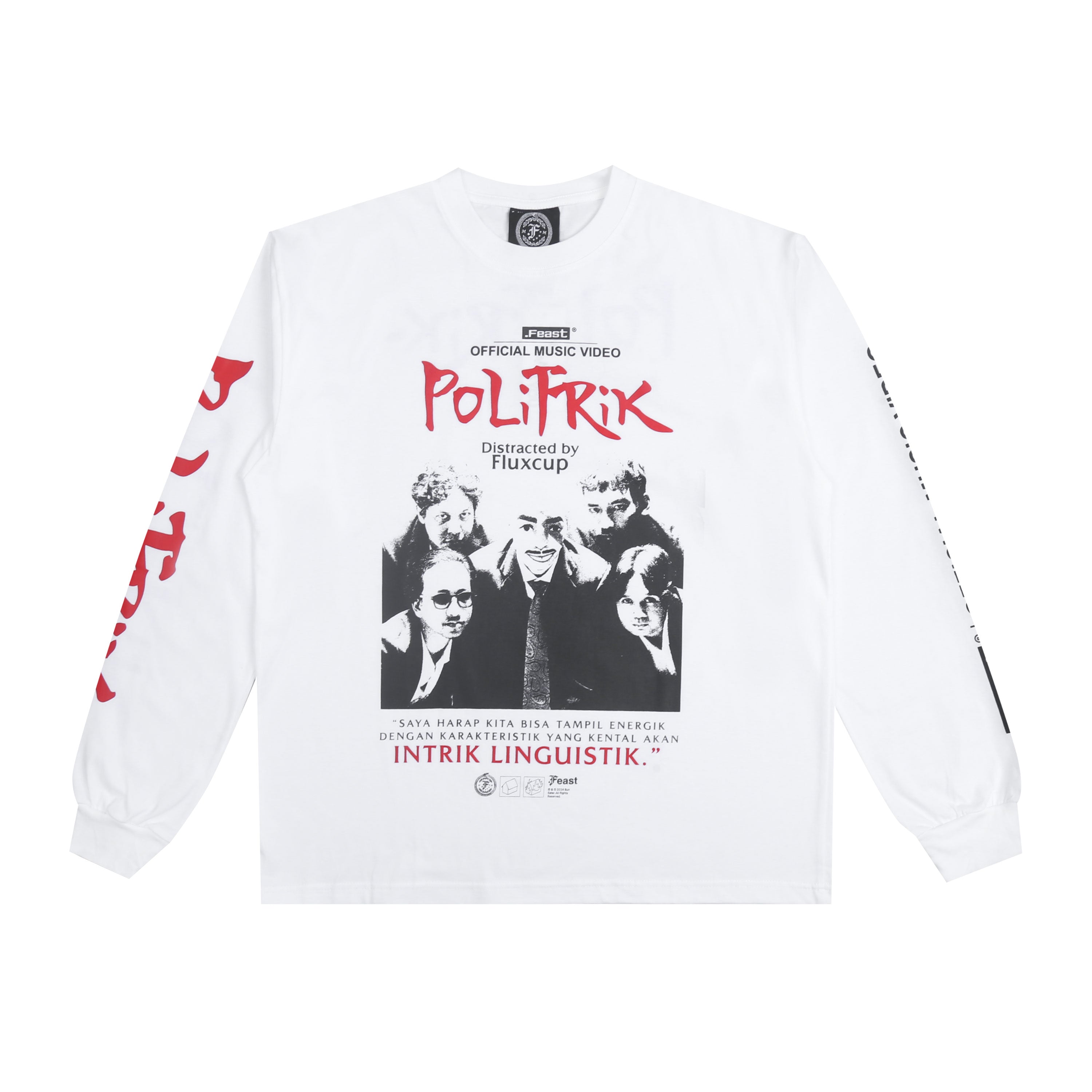.Feast - Politrik MV Longsleeve - T-shirt - White