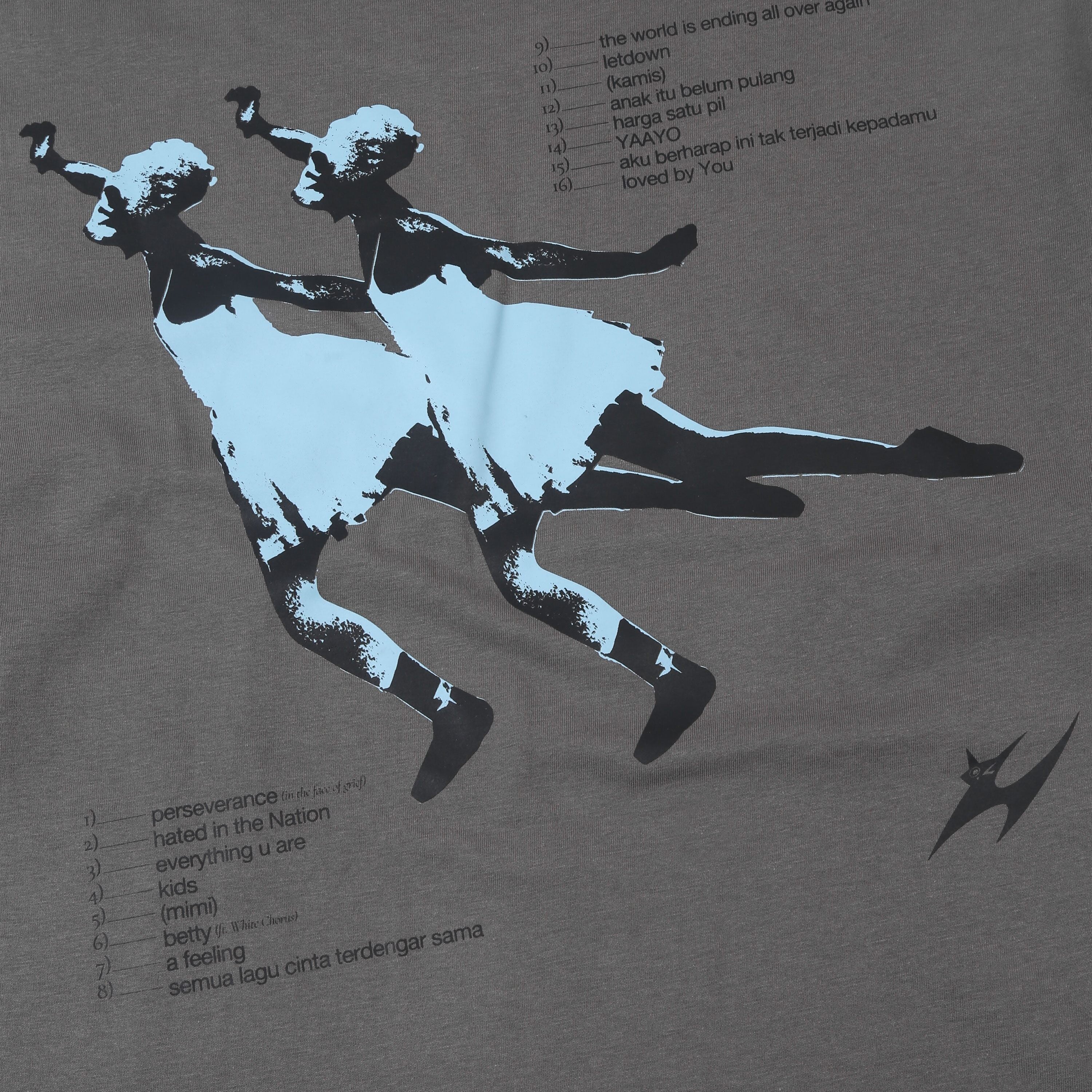 Hindia - Doves Tracklist Longsleeve - T-shirt - Grey