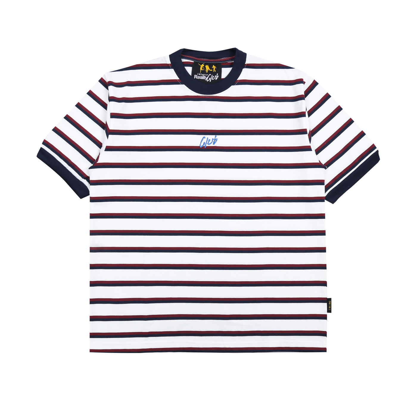Reality Club - The Club Stripes - T-Shirt - Regular Tee - White — size chart