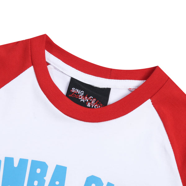 Lomba Sihir - The Badge - Raglan T-Shirt - Kids Tee - White & Red-4