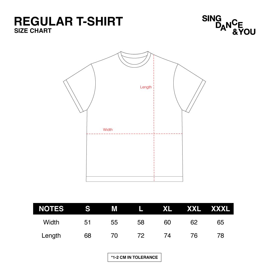 Salon RnB - Tangerine - T-Shirt - Regular Tee - Black — size chart