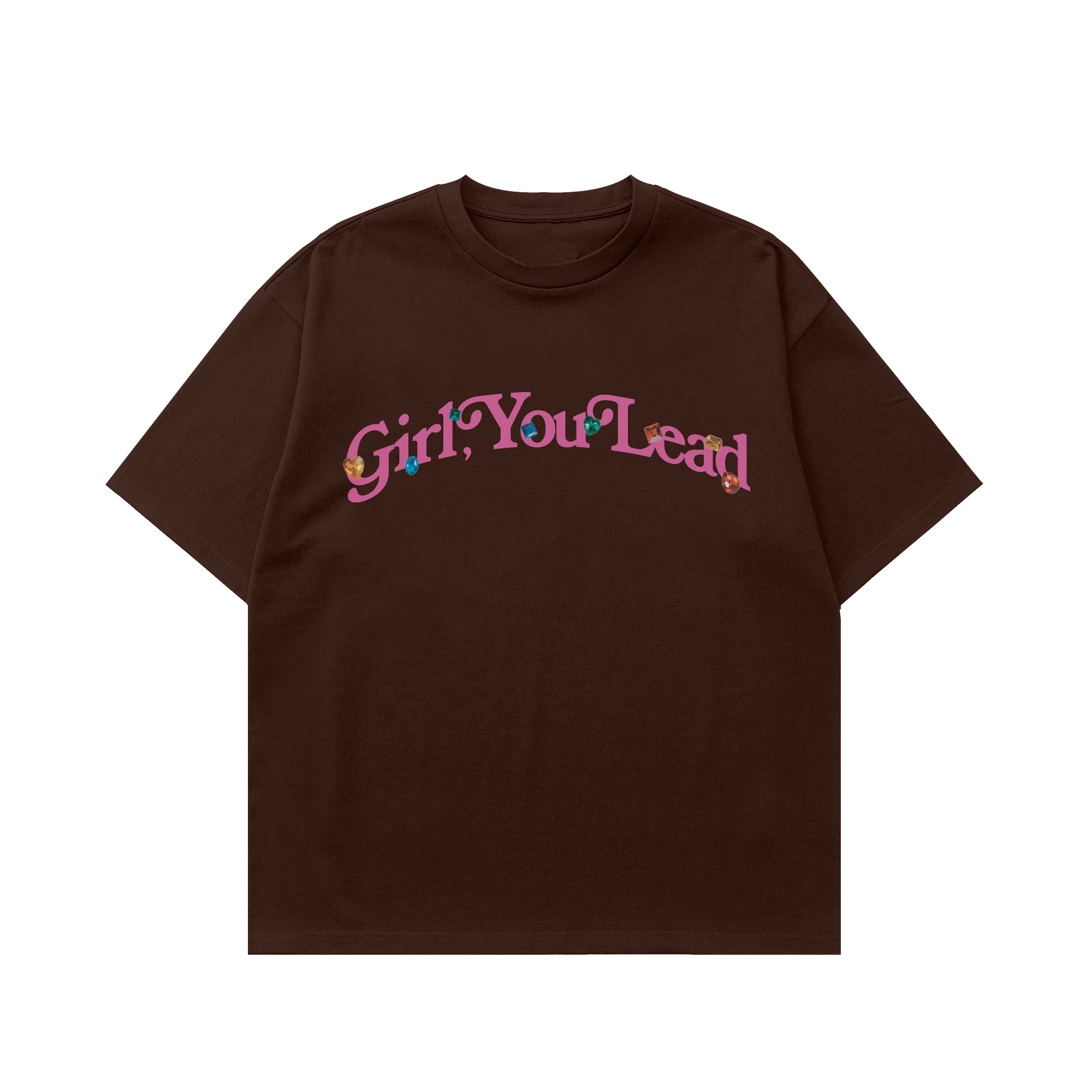 Natasha Udu - Girl You Lead - T-Shirt - Boxy Tee - Brown