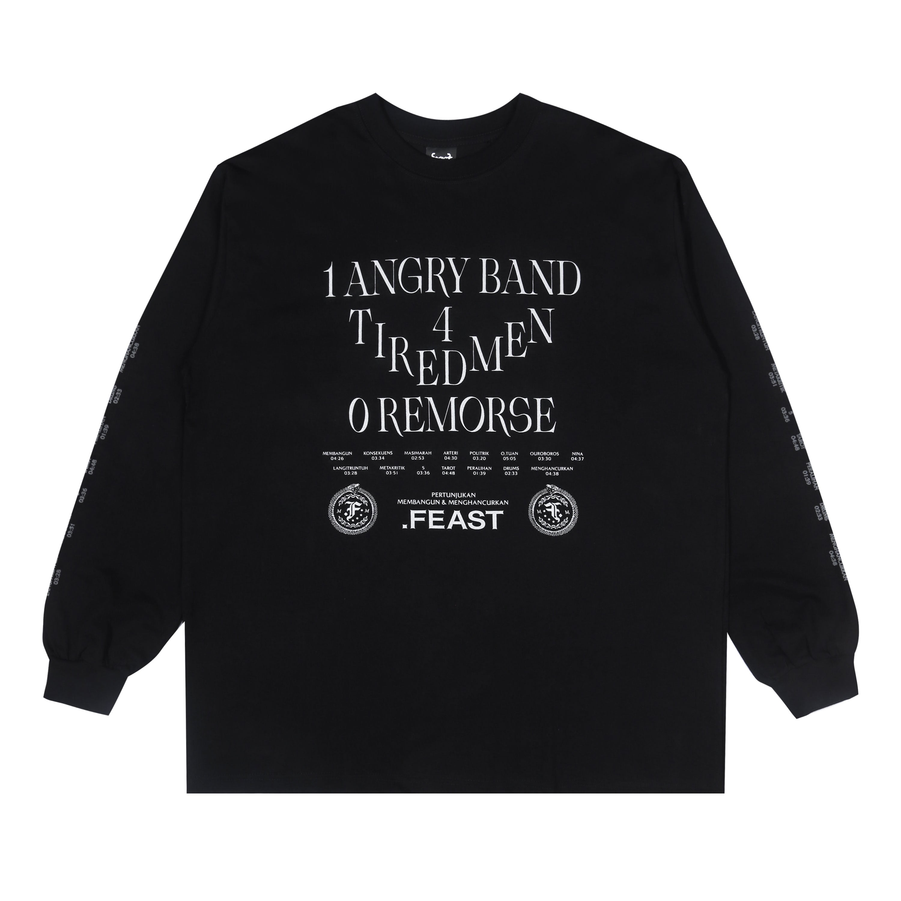 .Feast - Tracklist Longsleeve - T-shirt - Black