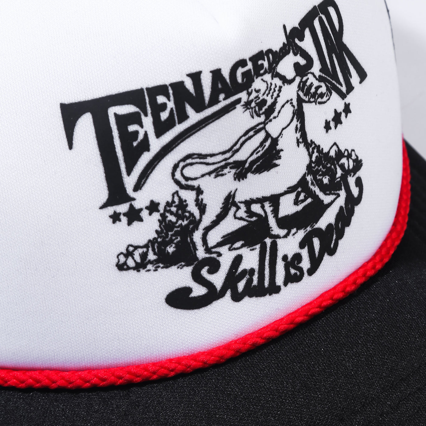 Teenage Death Star - Skill is Dead - Trucker Hat - White — size chart