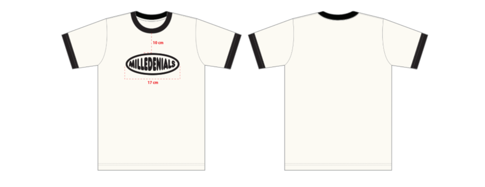 Milledenials - Logotype - Ringer T-shirt - White