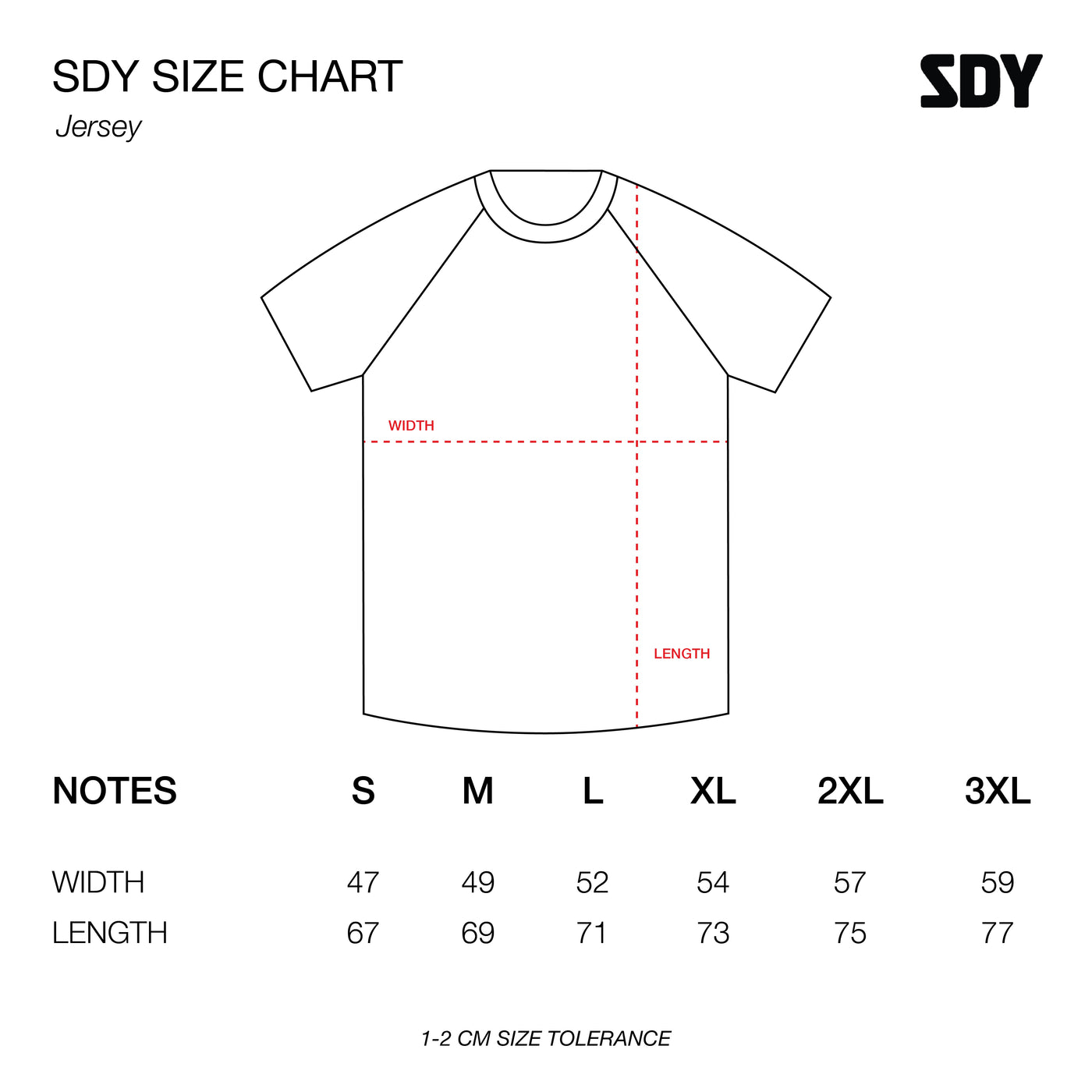 Hindia - Doves - Jersey - Light Grey — size chart